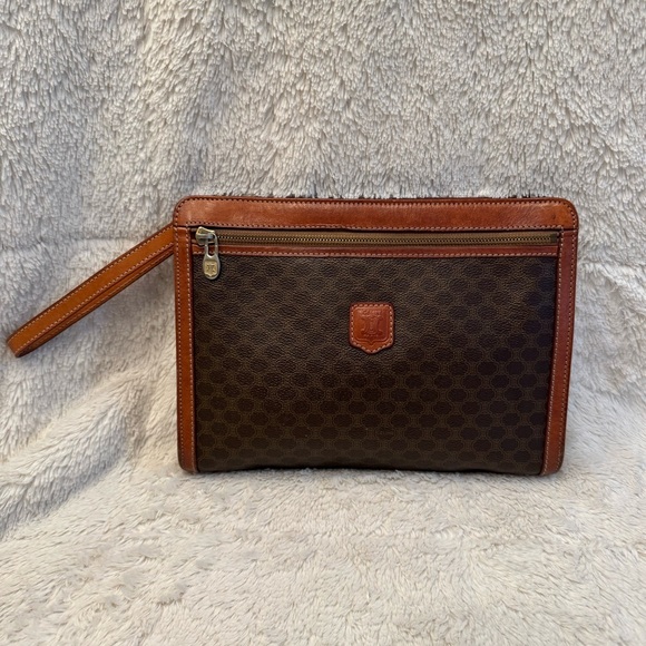 EUC Vintage Celine Macadam Monogram Clutch With Hidden Strap - Picture 1 of 16